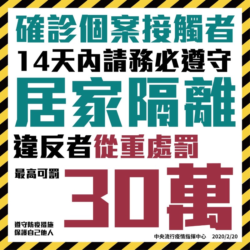 居家隔離違反者最高罰30萬